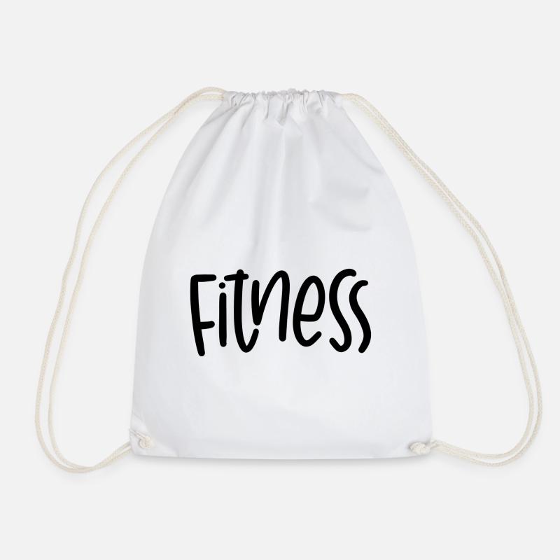 Fitness Saying Workout - Drawstring Bag - white