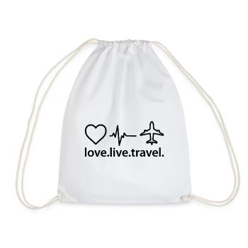 love.live.travel - Sac de sport léger - blanc - Devant