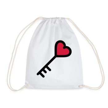 la clé du coeur de la Saint Valentin - Sac de sport léger - blanc - Devant