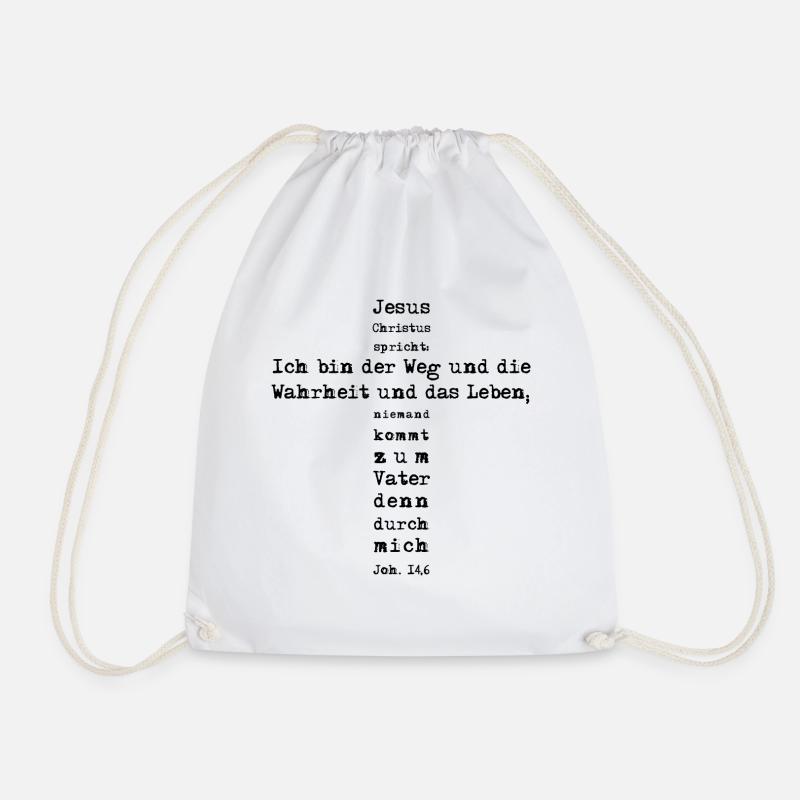 I am the way - John 14:6 - Drawstring Bag - white
