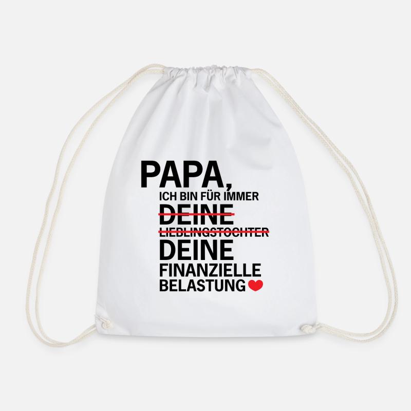 Papa: Finanzielle Belastung - Geschenk - Turnbeutel - Weiß