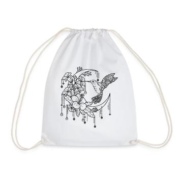 hummingbird - Drawstring Bag - white - Front