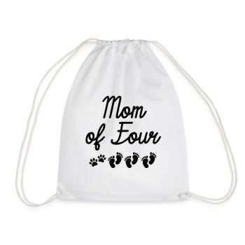 Mom of Four (Fur mom) - Turnbeutel - Weiß - Vorne