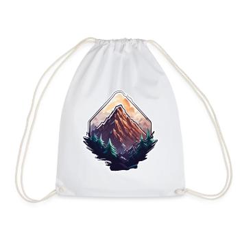 Mountain / Alps / Summit / Nature / Forest / Rock - Drawstring Bag - white - Front