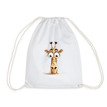 girafe jeter un coup d’œil mignon adorable drôle animal dessin animé - Sac de sport léger - blanc - Devant