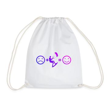 Kitesurfing Kitesurfing Kite Men Kiting - Drawstring Bag - white - Front