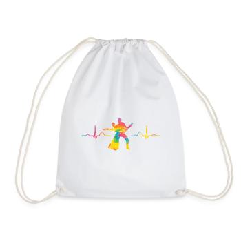 Latin Dancing Couple Heartbeat Dancer - Drawstring Bag - white - Front
