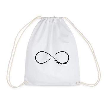 Infinite symbol with hearts - Drawstring Bag - white - Front
