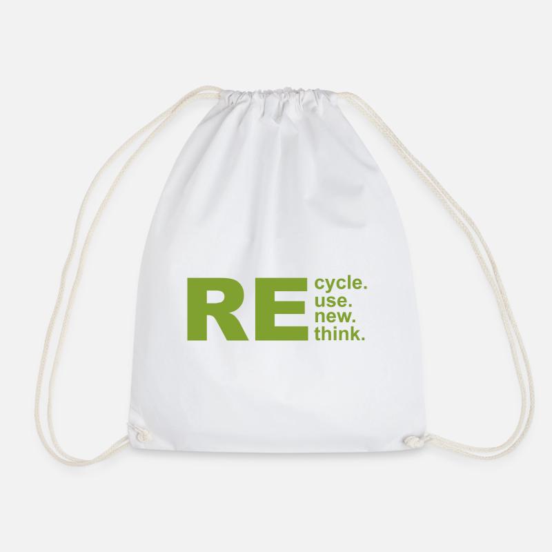 Recycle Reuse Renew Rethink Crisis Environmental - Turnbeutel - Weiß
