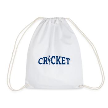 Cricket Lettering with Bat - Kricket - Turnbeutel - Weiß - Vorne