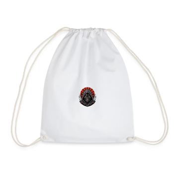 Oni Demon Mask | Japanese Samurai Warrior - Drawstring Bag - white - Front