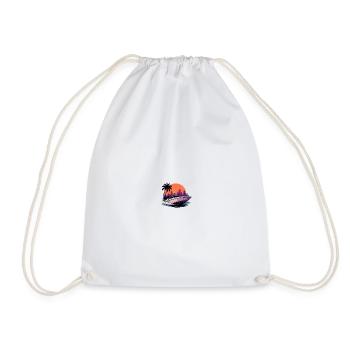 Sunset motorboat in the city - Drawstring Bag - white - Front