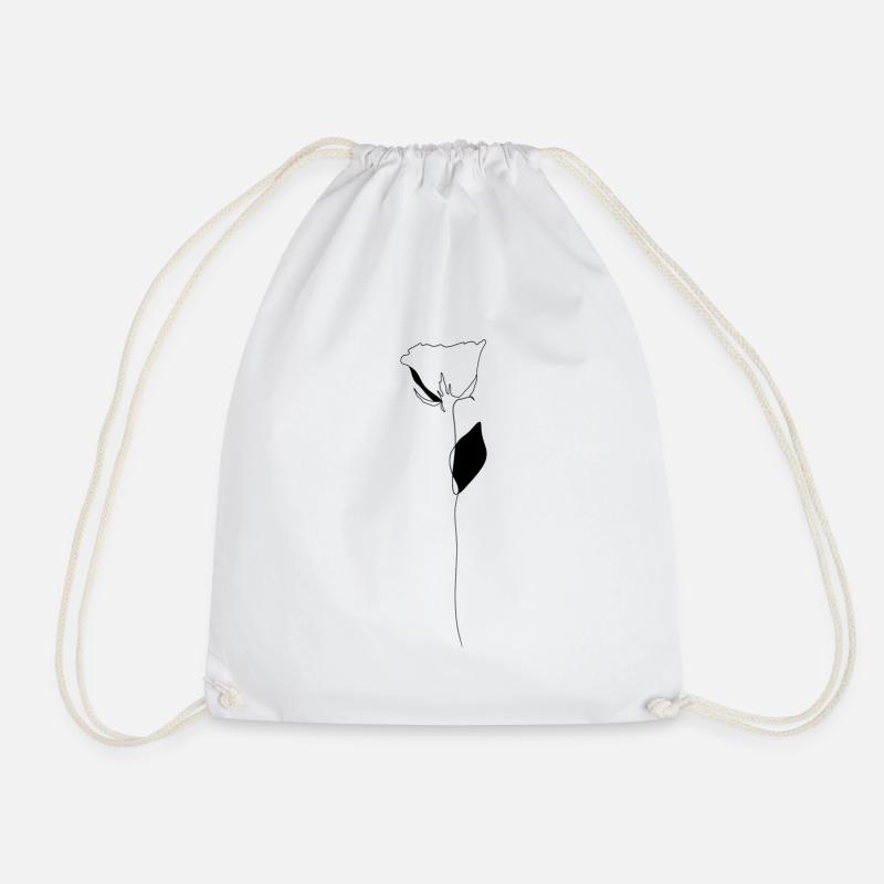 Rose C - Drawstring Bag - white