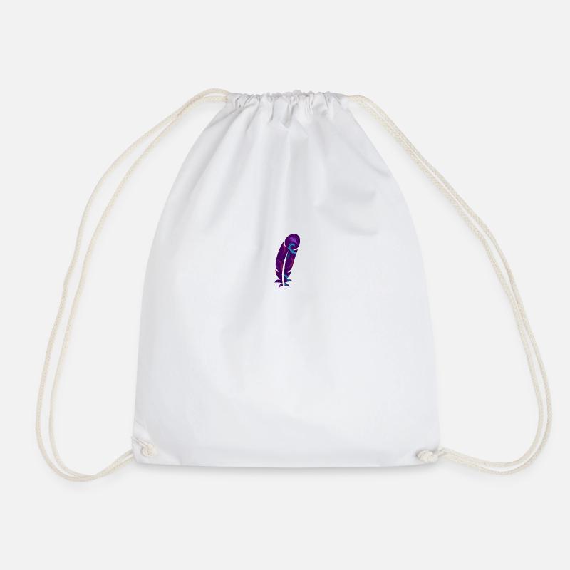 Colored feathers - Drawstring Bag - white