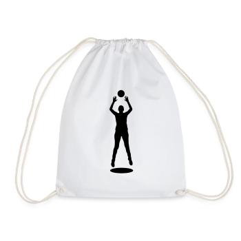 Volleyball Setter Silhouette - Drawstring Bag - white - Front