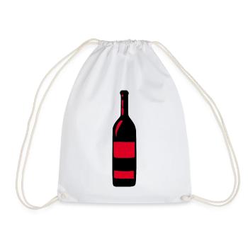 Vin, bouteille de vin, vin rouge, cadeau, amateur de vin - Sac de sport léger - blanc - Devant