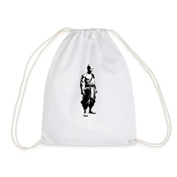 Shaolin Monk - Martial Arts Sticker - Drawstring Bag - white - Front