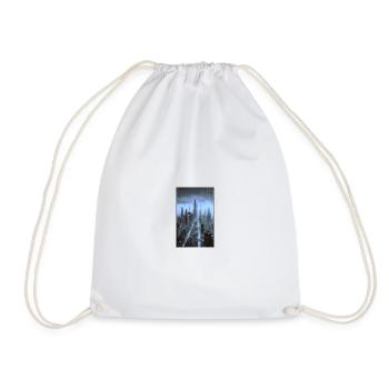 Futuristic cityscape at night - Drawstring Bag - white - Front