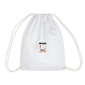 Gift - Official Alphorn Playing Shirt - Drawstring Bag - white - Front
