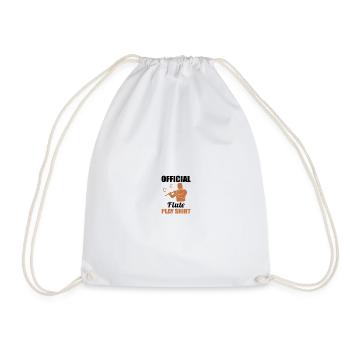 Flutes Playing Shirt for Musicians - Drawstring Bag - white - Front