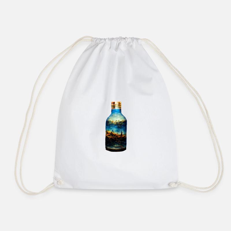 A world in a bottle - Drawstring Bag - white