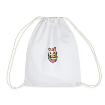 Easter cat - Drawstring Bag - white - Front