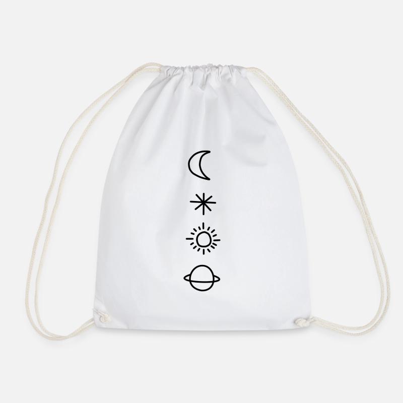 Moon Stars Sun - Drawstring Bag - white