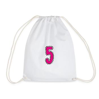 5. 5 YEARS. 5th ANNIVERSARY - Drawstring Bag - white - Front