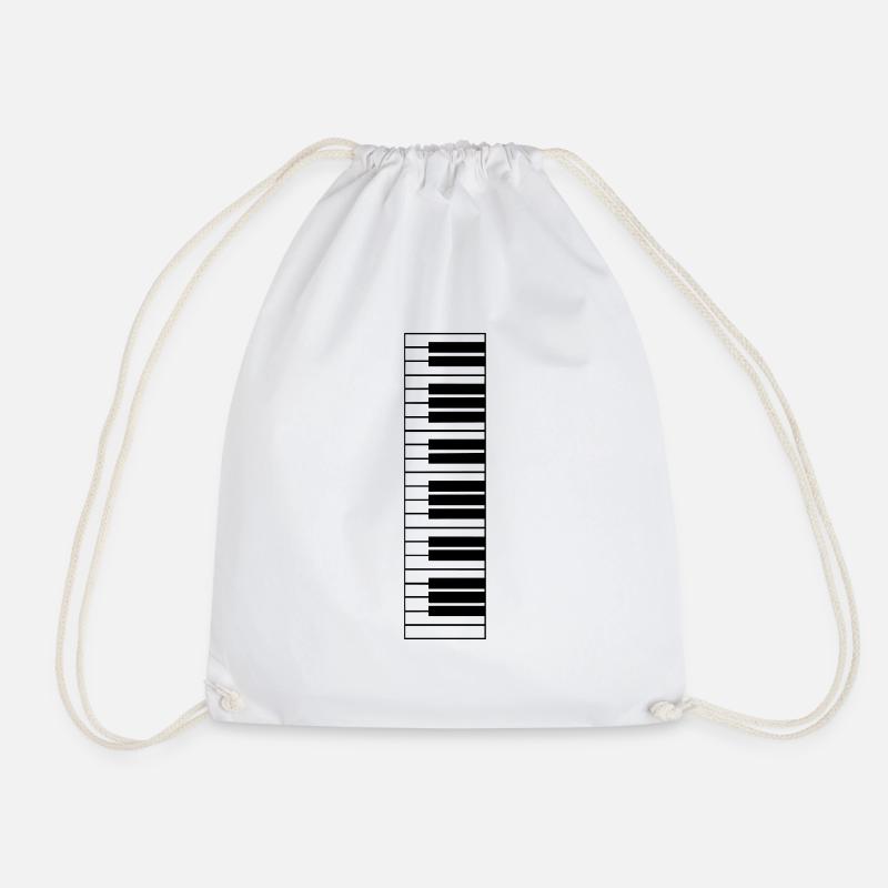 klaviertasten, piano, klavier, keyboard - Turnbeutel - Weiß