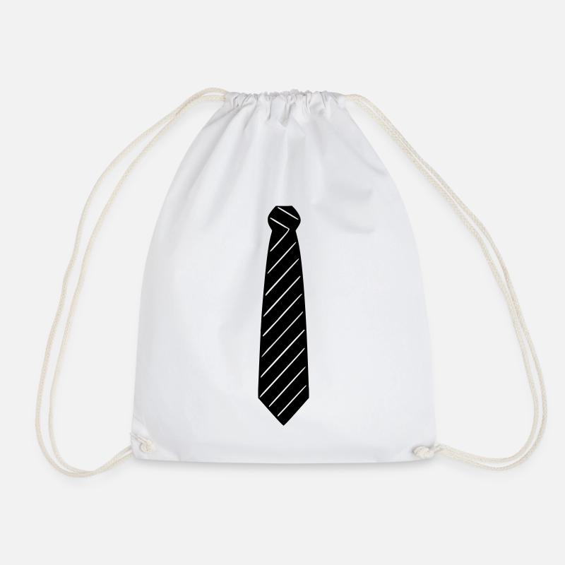 Krawatte - Necktie - Turnbeutel - Weiß