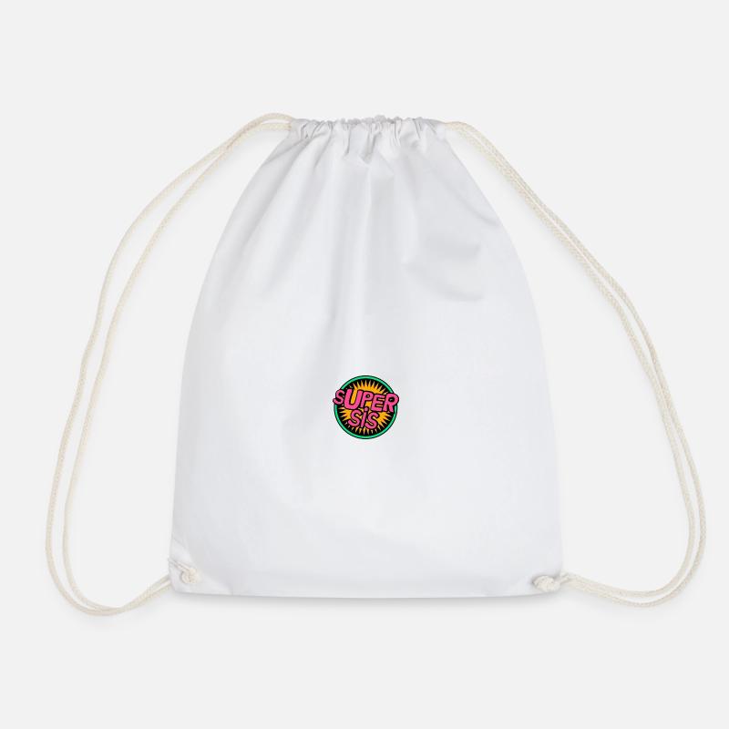 Super sis - Drawstring Bag - white