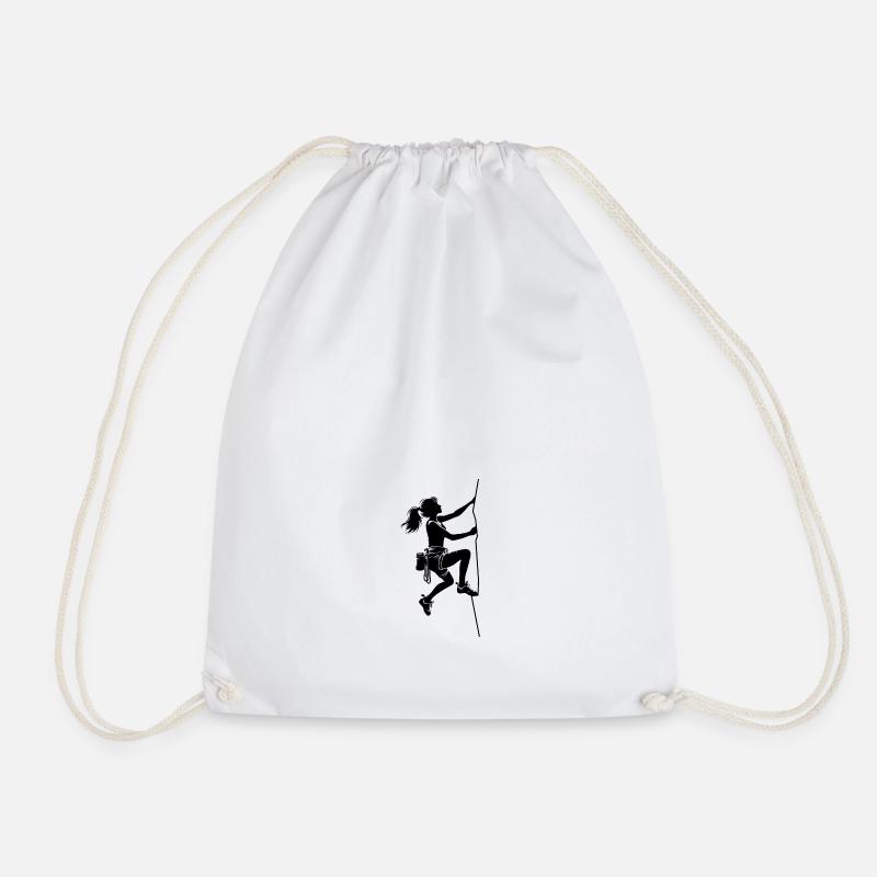 Girl Power Climbing - Drawstring Bag - white