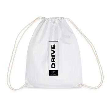 Drive Like It Matters - [B&W Logo as !] - Drawstring Bag - white - Front