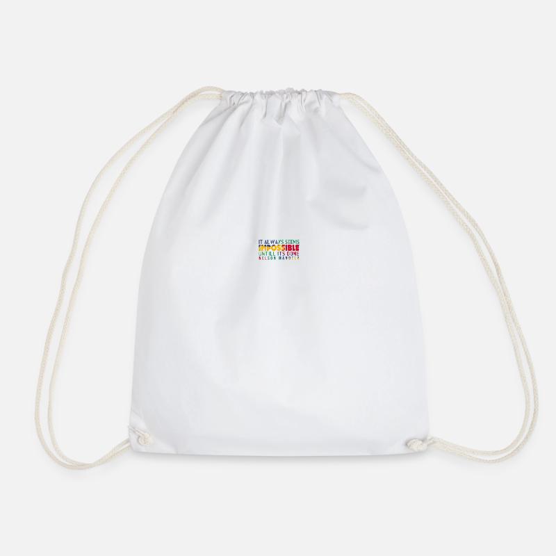 Nelson Mandela - Drawstring Bag - white