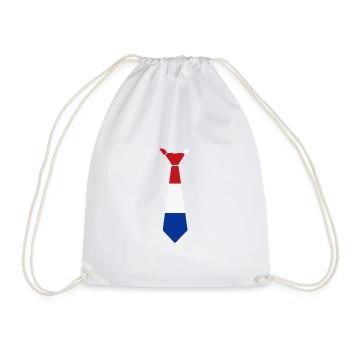 Cravate tricolore en rouge, blanc, bleu - Sac de sport léger - blanc - Devant