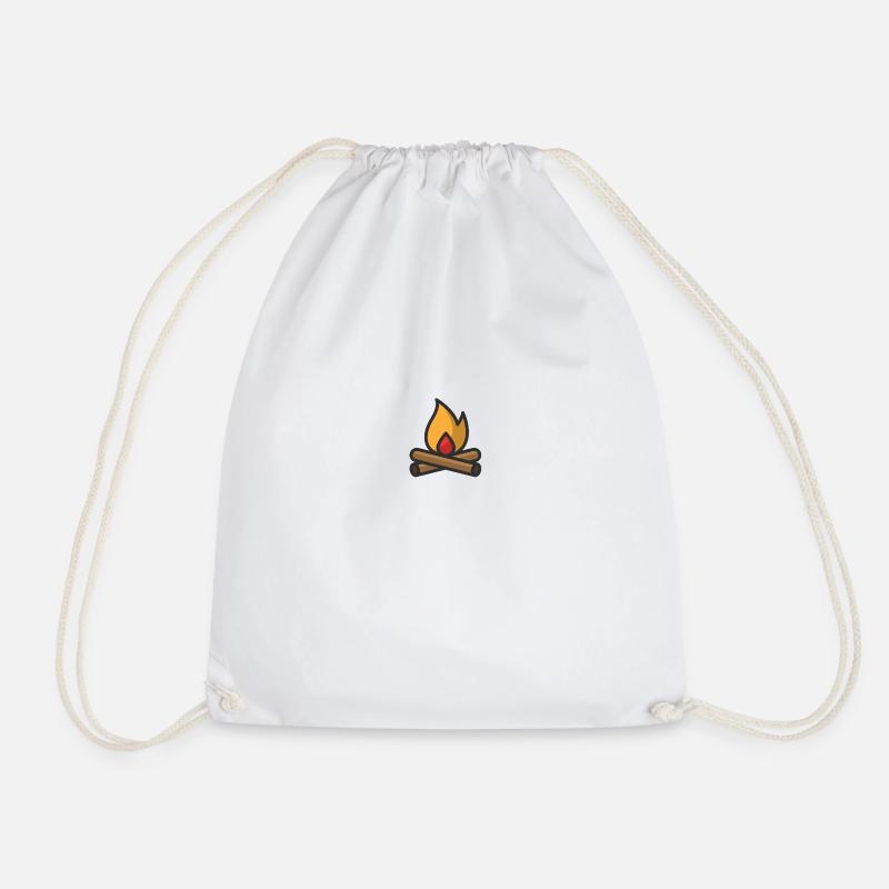 Fire - Drawstring Bag - white