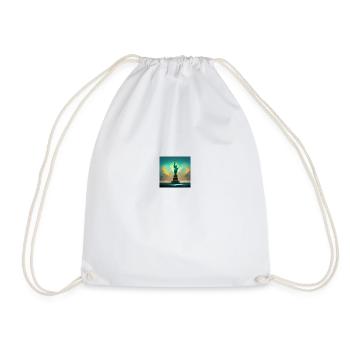 USA inscription and statue of liberty - Drawstring Bag - white - Front