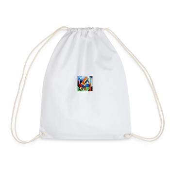 Abstract man playing basketball - Drawstring Bag - white - Front