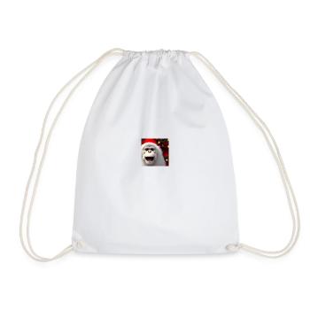 Christmas monkey with santa hat - Drawstring Bag - white - Front