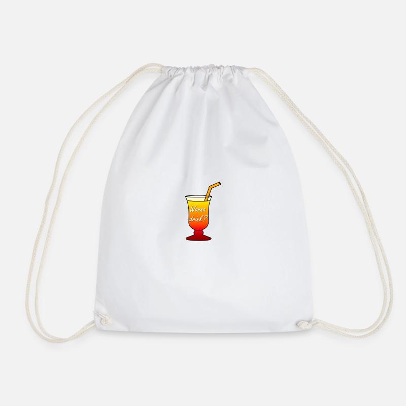 drink - Drawstring Bag - white