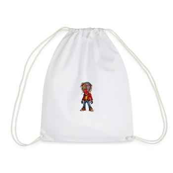 Vibrant Street Portrait Figure - Drawstring Bag - white - Front