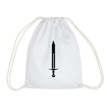 sword knight medieval - Drawstring Bag - white - Front