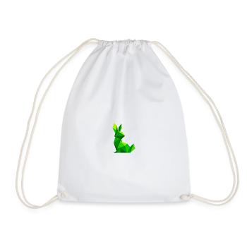 Lowpoly Rabbit - Drawstring Bag - white - Front