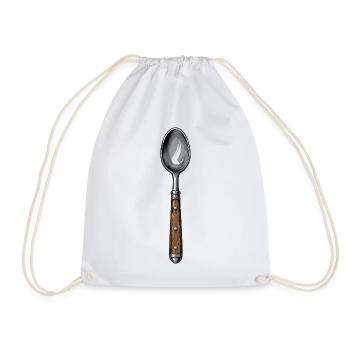 Hand Drawn Spoon Illustration - Drawstring Bag - white - Front