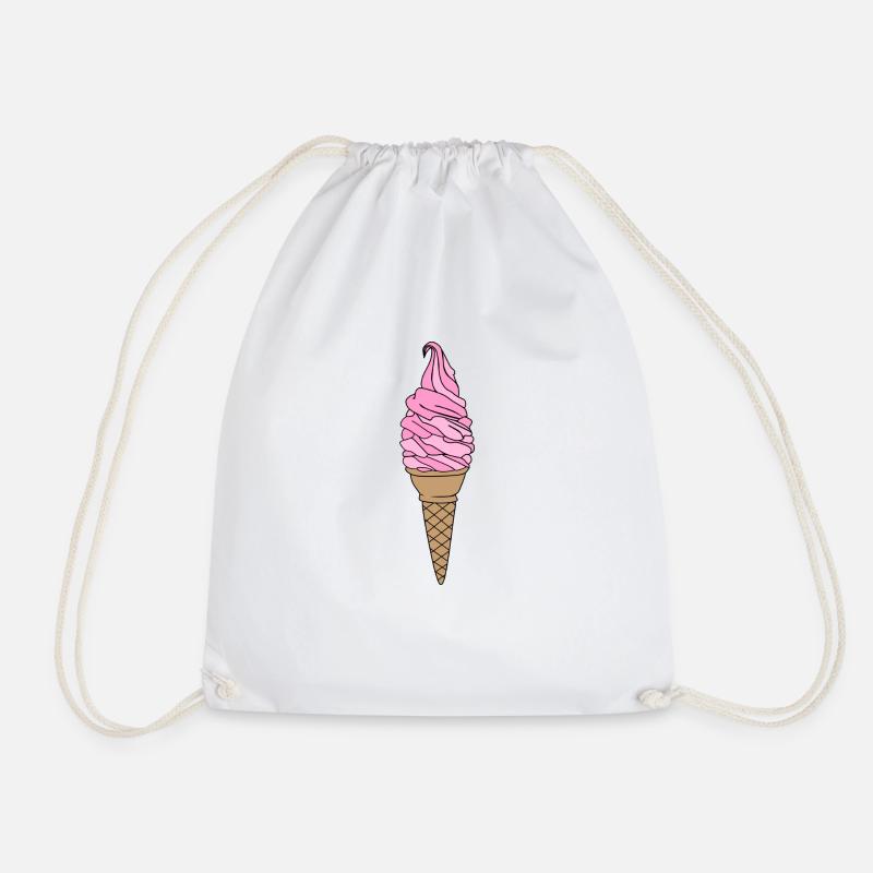 Ice cream ice cream - Drawstring Bag - white