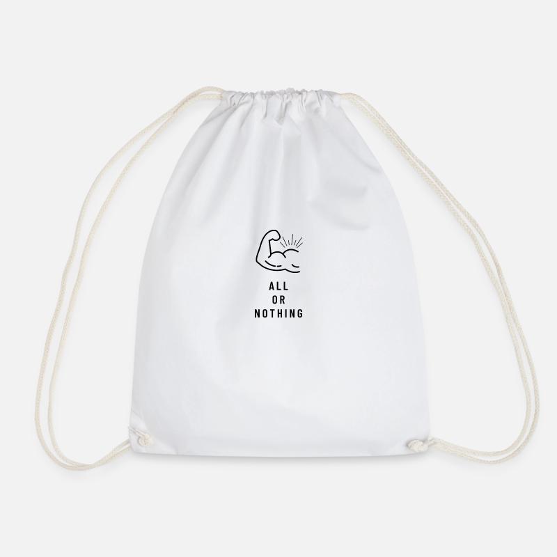 All or Nothing - Drawstring Bag - white
