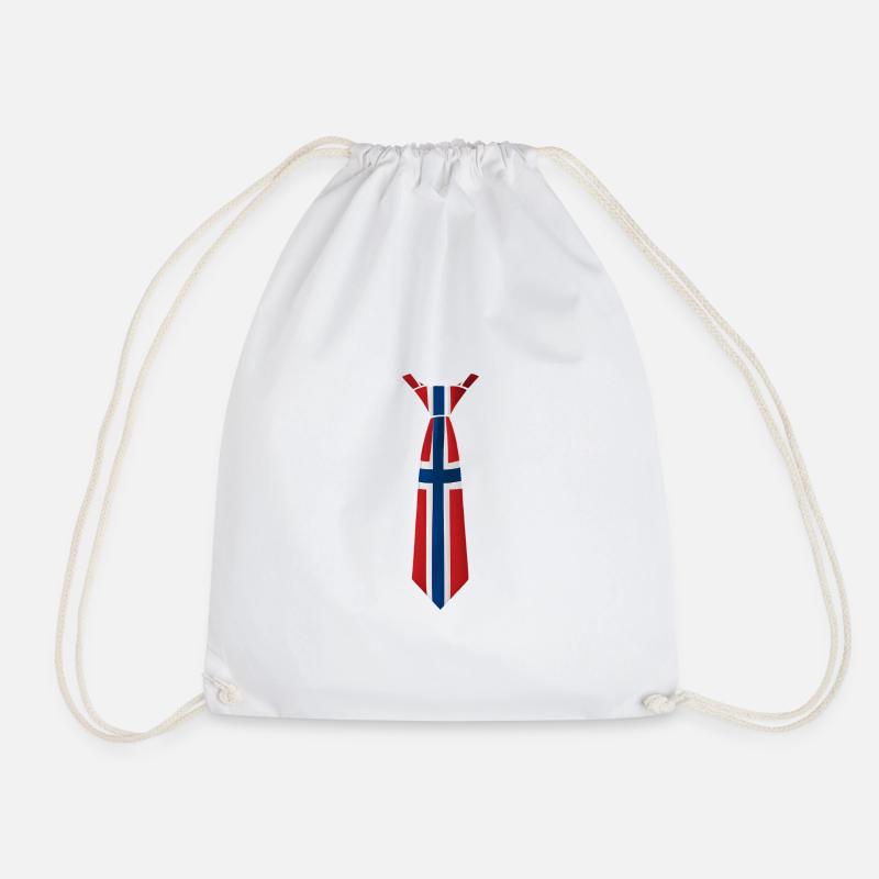 Norway Tie – Flaggendesign - Turnbeutel - Weiß
