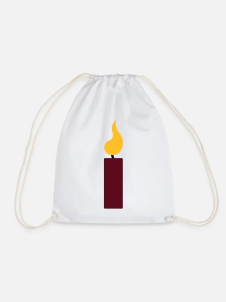 1st birthday - candle - Drawstring Bag - white