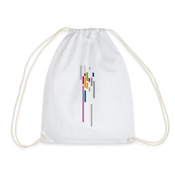 Stripe Colors Pattern - Vertical - Drawstring Bag - white - Front