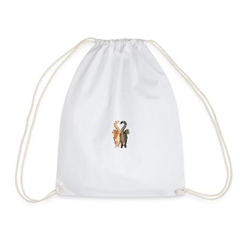 Cat_Lovers_ - Drawstring Bag - white - Front